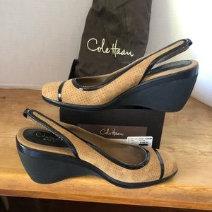 Cole Haan Air Chella Sling Wedge Suede 9.5M